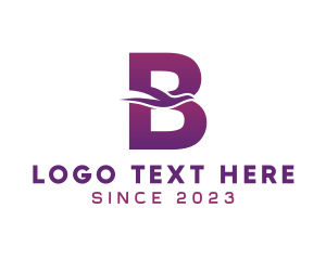Sparrow - Purple Letter B Bird logo design