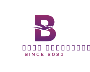 Alphabet - Purple Letter B Bird logo design