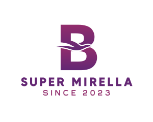 Bold - Purple Letter B Bird logo design