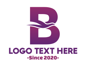 Purple Bird - Purple Letter B Bird logo design