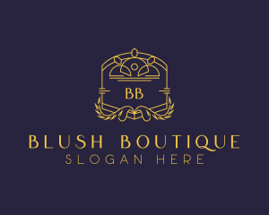 Wreath Crown Boutique logo design