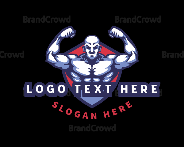 Bodybuilder Muscle Man Trainer Logo