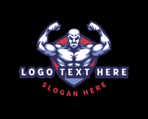 Fit - Bodybuilder Muscle Man logo design