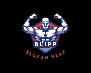 Bodybuilder Muscle Man Logo