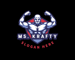 Bodybuilder Muscle Man Logo