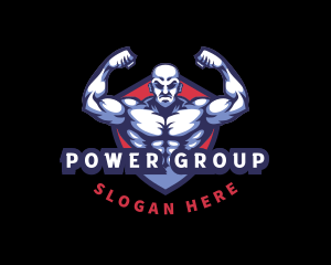 Man - Bodybuilder Muscle Man logo design