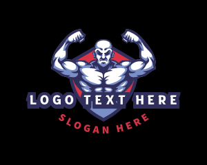 Man - Bodybuilder Muscle Man logo design