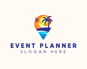 Island - Airplane Travel Resort logo design