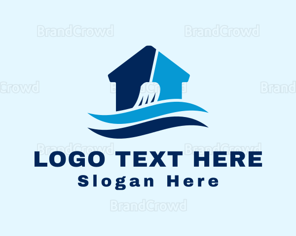 Home Cleaning Broom Logo