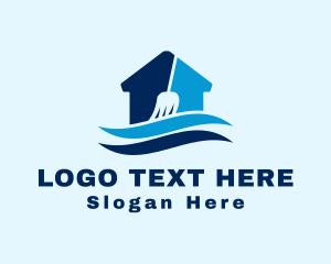 Sweeping - Home Cleaning Broom logo design
