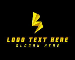 Current - Lightning  Voltage Electricity logo design