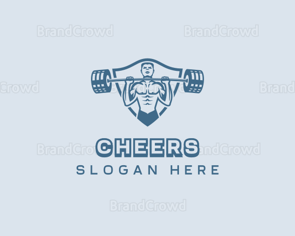 Strong Barbell Weightlifter Logo