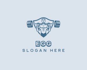 Gym Equipment - Strong Barbell Weightlifter logo design
