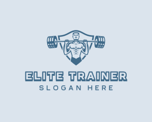 Strong Barbell Weightlifter logo design