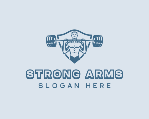 Strong Barbell Weightlifter logo design