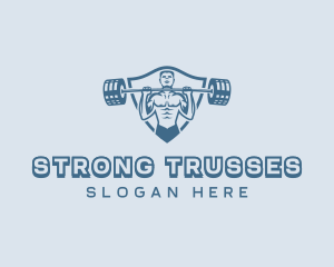 Strong Barbell Weightlifter logo design