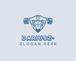 Strong Barbell Weightlifter logo design