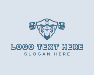 Strong Barbell Weightlifter Logo