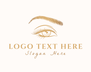 Gold - Woman Eyebrow Lashes logo design