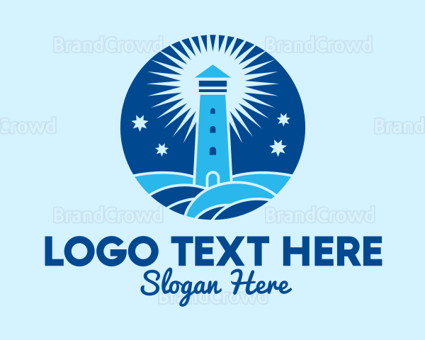 Starry Night Lighthouse Logo