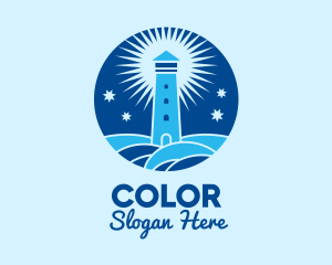 Starry Night Lighthouse  logo design