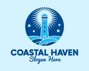 Starry Night Lighthouse  logo design