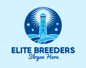 Starry Night Lighthouse  logo design