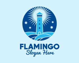 Harbor - Starry Night Lighthouse logo design