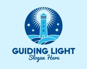 Starry Night Lighthouse  logo design