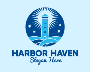 Port - Starry Night Lighthouse logo design