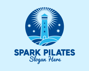 Starry Night Lighthouse  logo design