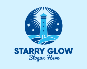 Starry Night Lighthouse  logo design