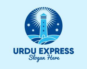 Starry Night Lighthouse  logo design