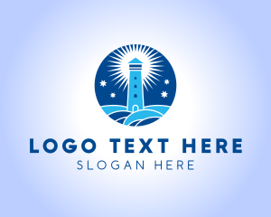 Starry Night Lighthouse  logo design