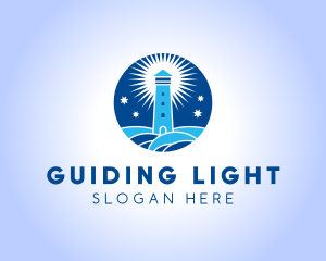 Starry Night Lighthouse  logo design