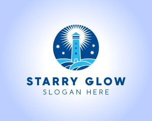 Starry Night Lighthouse  logo design