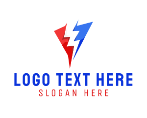 Superhero - Triangle Lightning Bolt logo design
