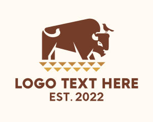 Bull Fighter - Bison Ranch Wildlife logo design
