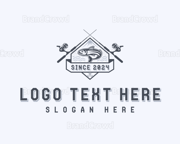 Fisherman Fishing Rod Logo