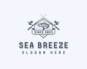 Fisherman Fishing Rod logo design