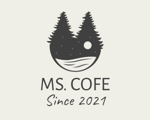 Evening - Evening Pine Trees Lake logo design