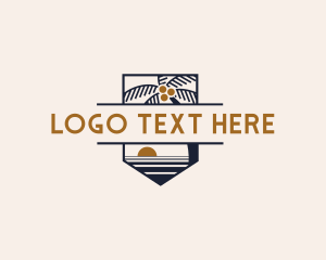 Coastline - Coconut Beach Travel logo design