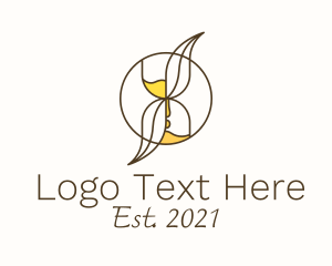 Sandclock - Leaf Sand Glass logo design