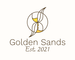 Leaf Sand Glass logo design