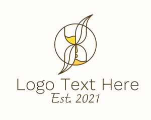 Hourglass - Leaf Sand Glass logo design