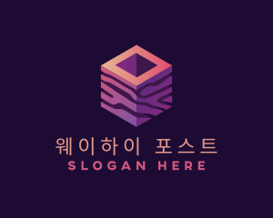 3D Gradient Cube logo design