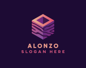 3D Gradient Cube logo design