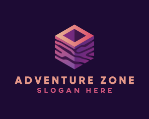 3D Gradient Cube logo design