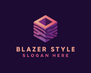 3D Gradient Cube logo design