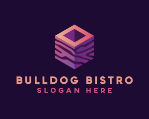 3D Gradient Cube logo design